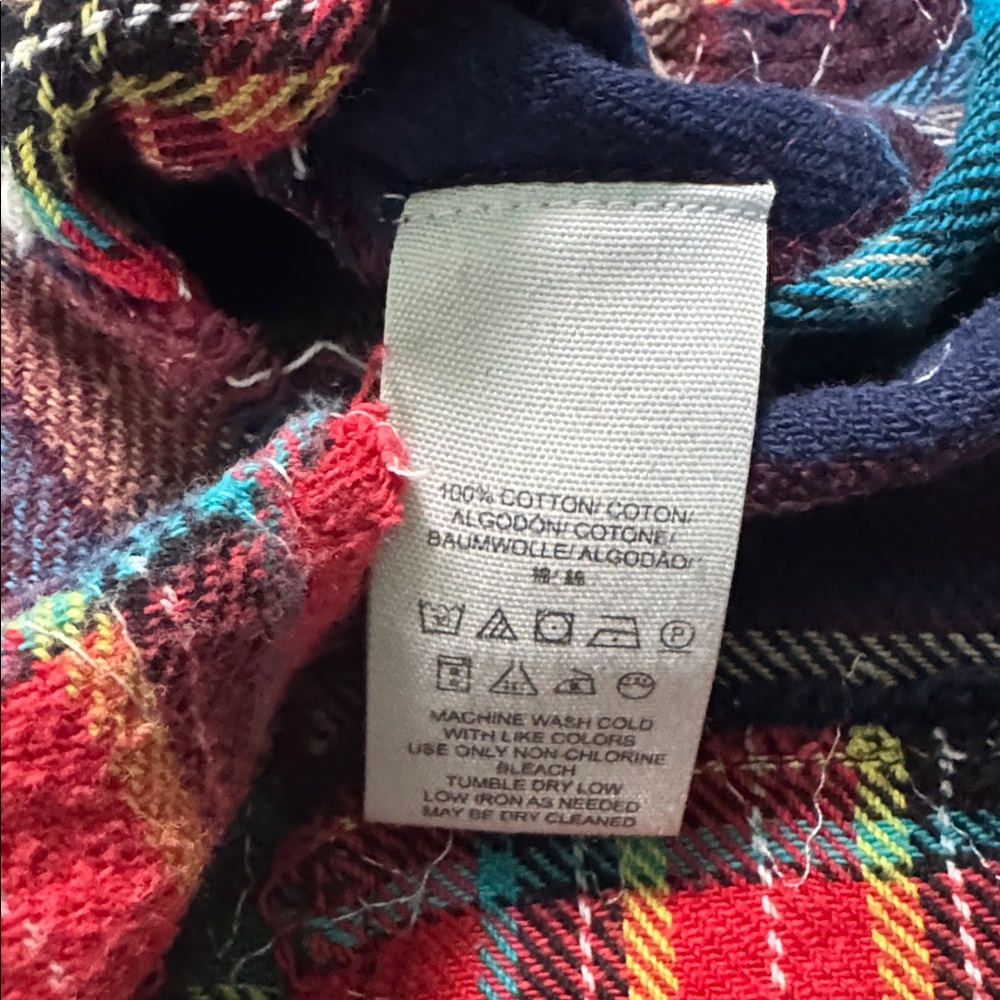 We the Free Lost in Plaid Flannel Shirt Size Med - Picture 5 of 6